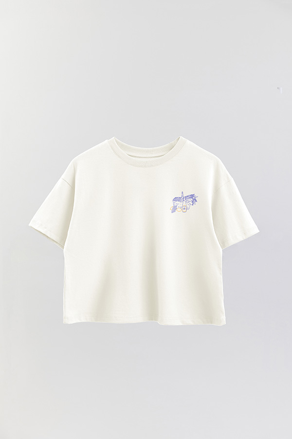 REMERA CROP FB ESTAMPADA BLUE PICNIC