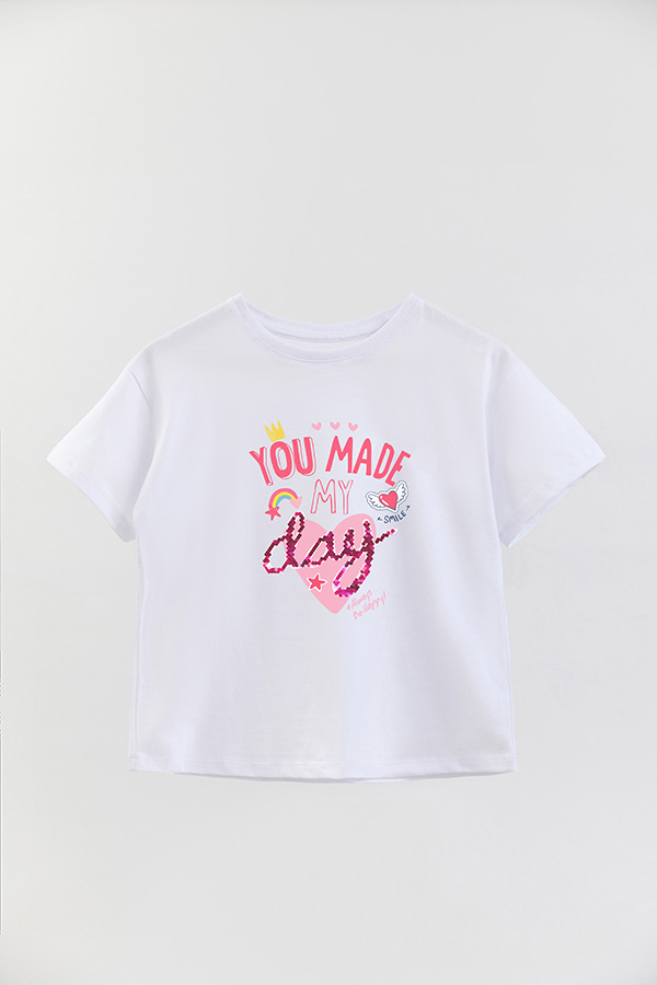 REMERA GIRL OVER YOU MADE MY DAY