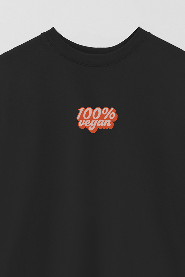 REMERA OVER ESTAMPADA VEGAN 100