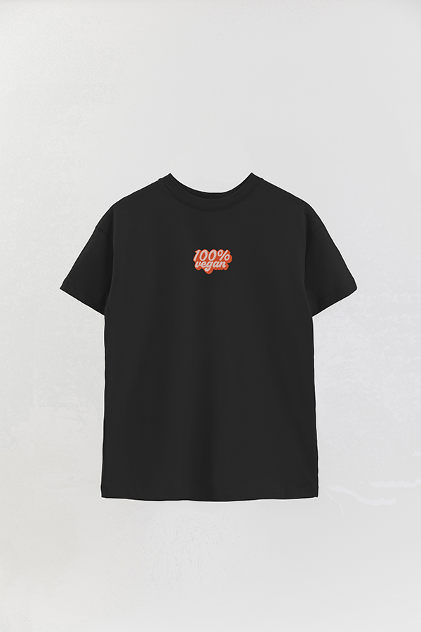 REMERA OVER ESTAMPADA VEGAN 100