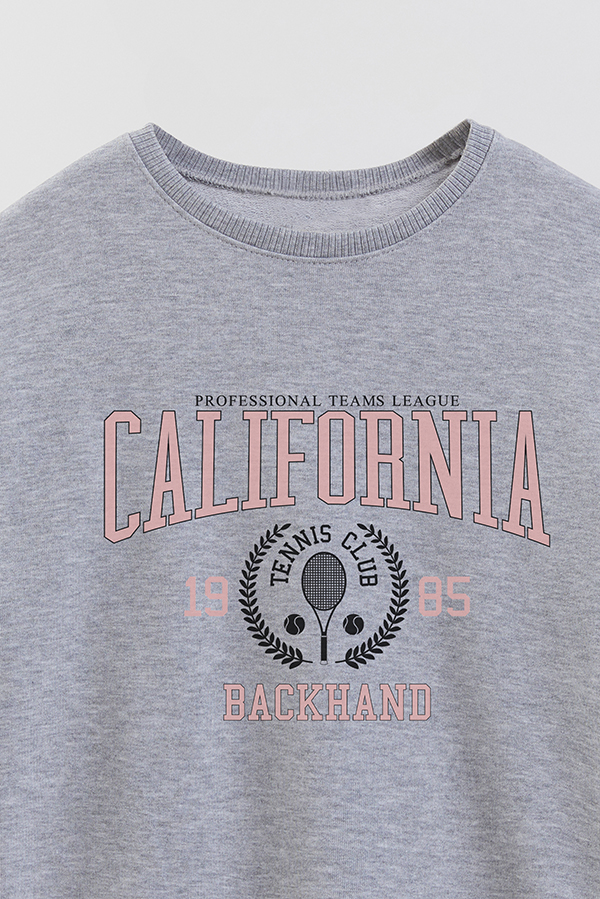BUZO CREWNECK RUSTICO VARSITY GIRL CALIFORNIA