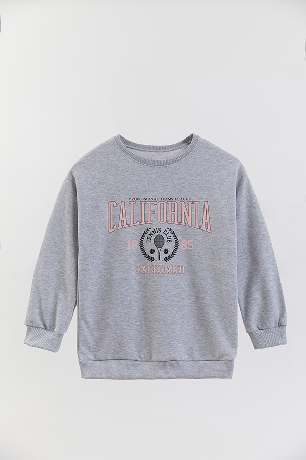 BUZO CREWNECK RUSTICO VARSITY GIRL CALIFORNIA