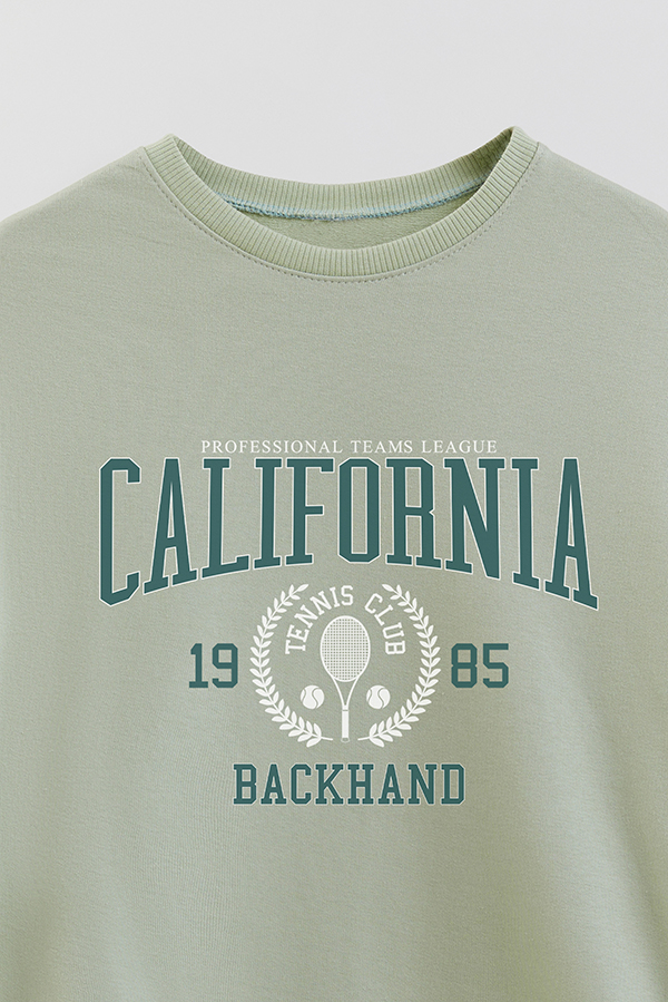 BUZO CREWNECK RUSTICO VARSITY GIRL CALIFORNIA