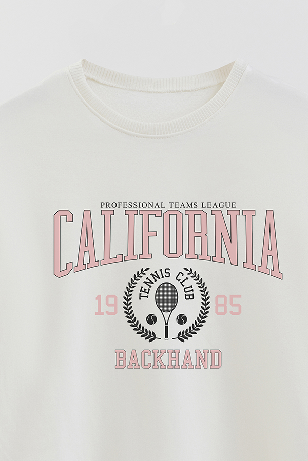 BUZO CREWNECK RUSTICO VARSITY GIRL CALIFORNIA