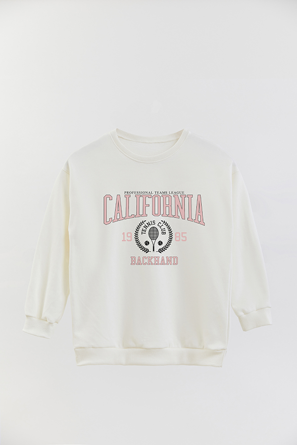 BUZO CREWNECK RUSTICO VARSITY GIRL CALIFORNIA