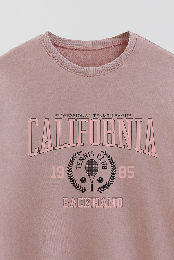 BUZO CREWNECK RUSTICO VARSITY GIRL CALIFORNIA