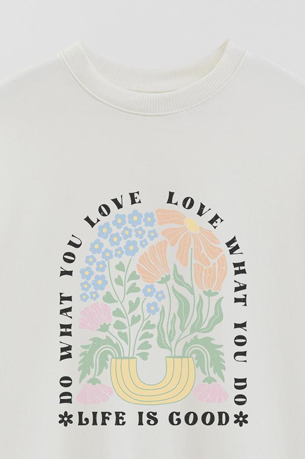 BUZO CREWNECK ESTAMPADO BOHO DO WHAT YOU LOVE