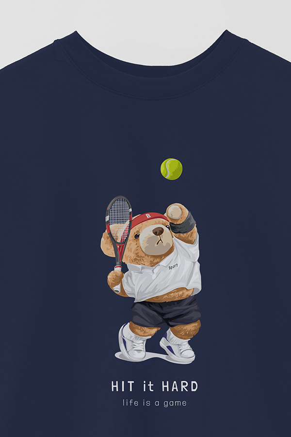 REMERA OVER ESTAMPADA UNISEX TEDDY HIT IT HARD