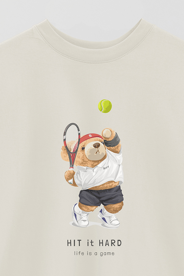 REMERA OVER ESTAMPADA UNISEX TEDDY HIT IT HARD