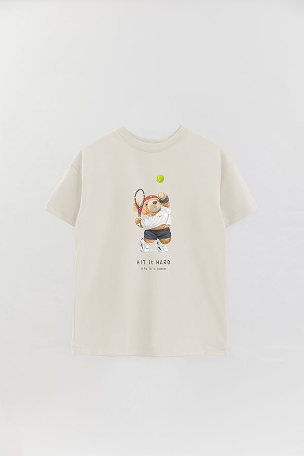 REMERA OVER ESTAMPADA UNISEX TEDDY HIT IT HARD