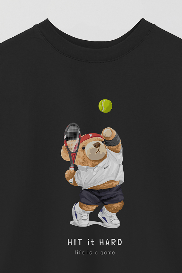 REMERA OVER ESTAMPADA UNISEX TEDDY HIT IT HARD