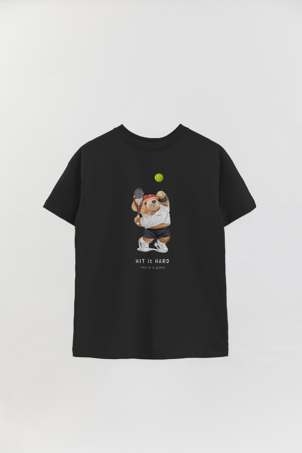 REMERA OVER ESTAMPADA UNISEX TEDDY HIT IT HARD