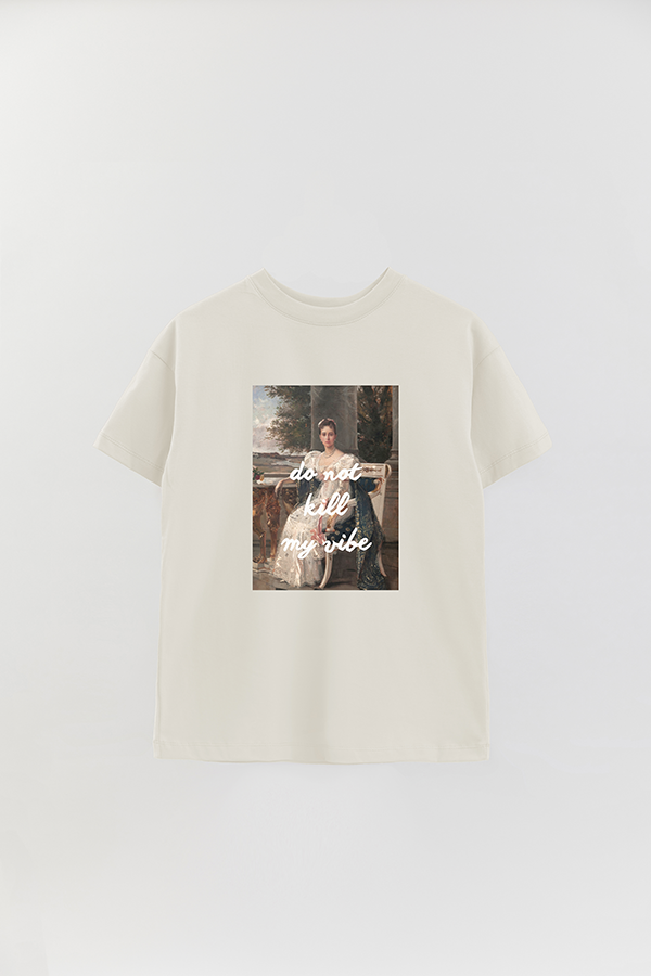 REMERA OVER ESTAMPADA ART COLLECTION 17 DO NOT KILL MY VIBE