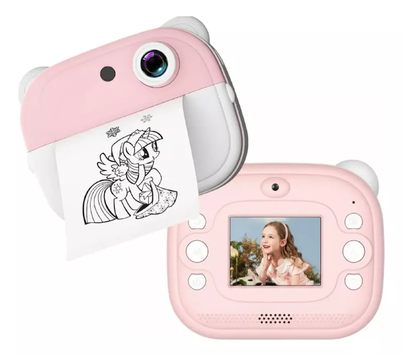 CAMARA DE FOTOS DIGITAL INSTANTANEA- INCLUYE 1 ROLLITO DE PAPEL TERMICO ITER02 ROSA WAGGS - IMPRESION EN BLANCO Y NEGRO - ADMITE MICRO SD