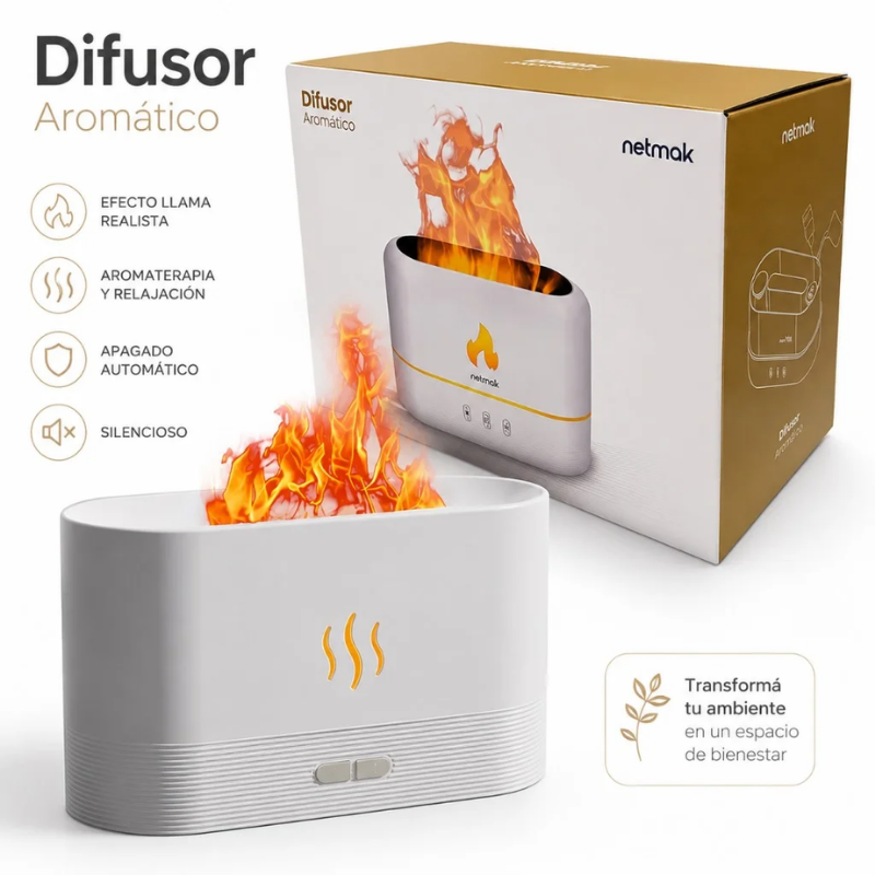 DIFUSOR HUMIDIFICADOR FLAMA NETMAK NM-DF8
