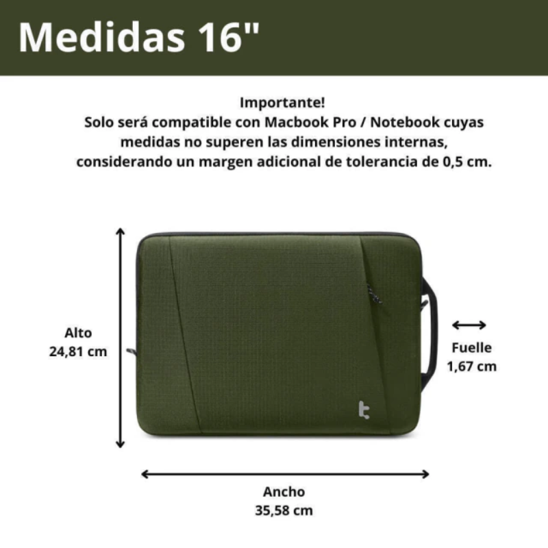 FUNDA MACBOOK 16 ESSENSE A35 A03067 TOMTOC GREEN