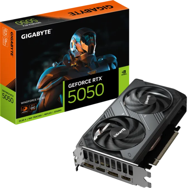 PLACA DE VIDEO 8GB RTX 5050 GIGABYTE WINDFORCE OC REV 1.0"