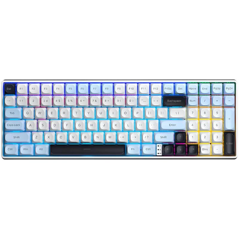 TECLADO TIPO C , BT INALAMBRICO 2.4G GAMER AULA S100 PRO BLANCO AZUL LIGHT PURPLE MECANICO ESPAÑOL