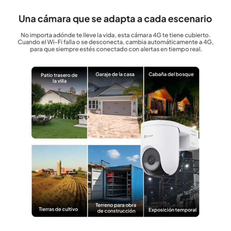 CS CAMARA IP WIFI HB8 DOMO PT 4MPX C/BATERIA Y PANEL SOLAR IP67 IR15MT EZVIZ / TECNOLOGIA IA DETECCION DE PERSONAS / 10400MAH 5V 2A