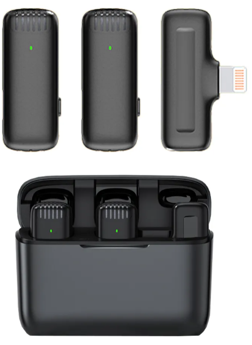 MICROFONO CORBATERO INALAMBRICO X2 TIPO C/LIGHTNING MICRO050 GADNIC