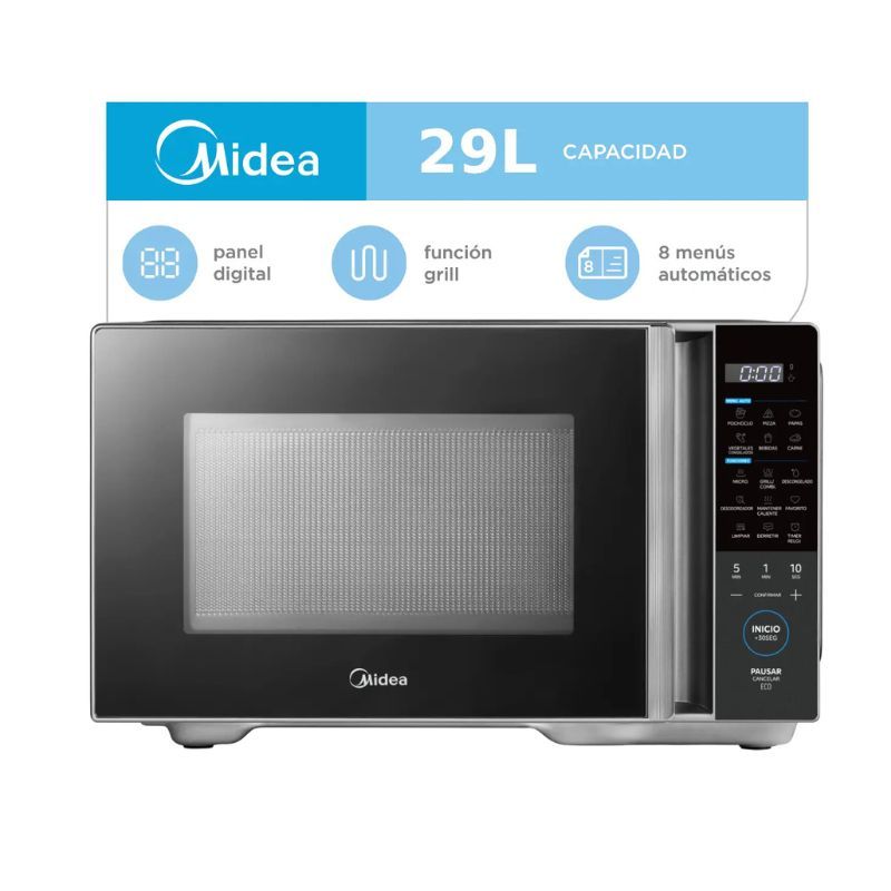 MICROONDAS MIDEA MW-EG128GAR1 29LT 900W DIGITAL CON GRILL NEGRO