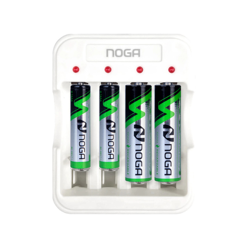 CARGADOR DE PILA X4 AAA AA + 4 PILAS (X2 AA 2700 Y X2 AAA 1100) NOGA NGA-5300