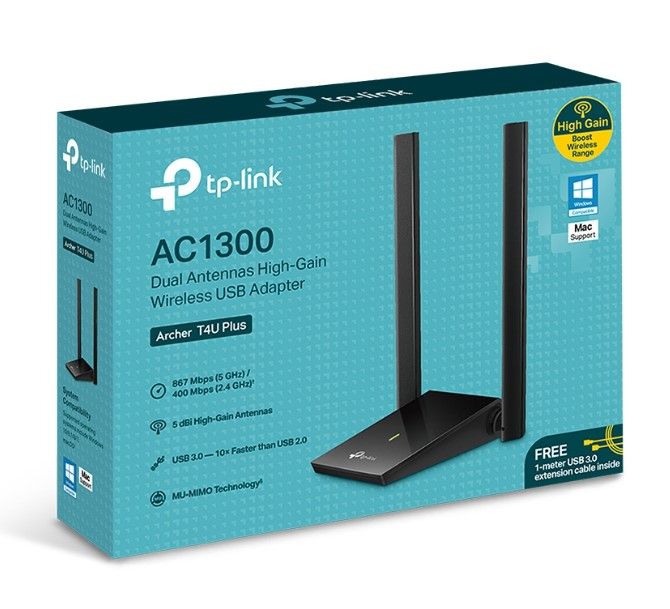 RED USB WIFI TP-LINK T4U PLUS AC1300 DUAL BAND