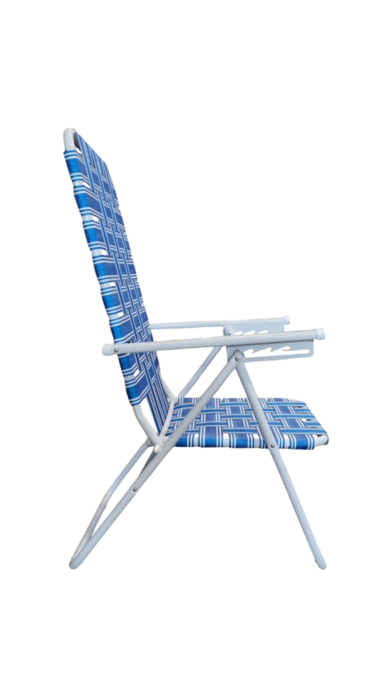 SILLON 5 POSICIONES CAÑO ALUMINIO 7/8 CINTA AZUL BICOLOR 2108 PIKNIK APOYA BRAZOS ALUMINIO - 130KG