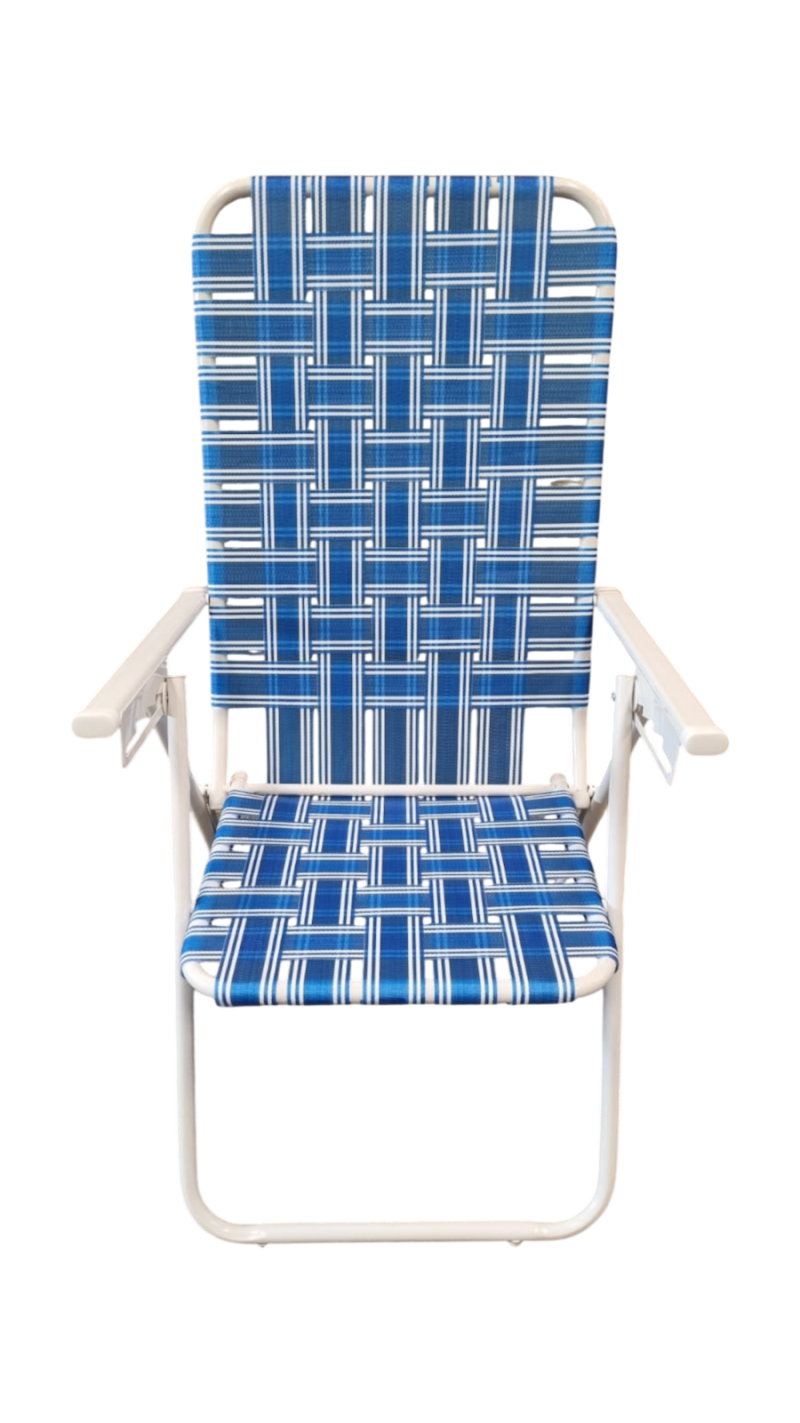 SILLON 5 POSICIONES CAÑO ALUMINIO 7/8 CINTA AZUL BICOLOR 2108 PIKNIK APOYA BRAZOS ALUMINIO - 130KG