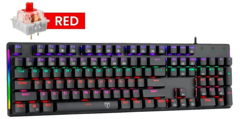 TECLADO GAMER DAGGER TGK310BG-SP NAXOS RAINBOW CABLEADO RED ESPAÑOL COLOR DEL TECLADO NEGRO