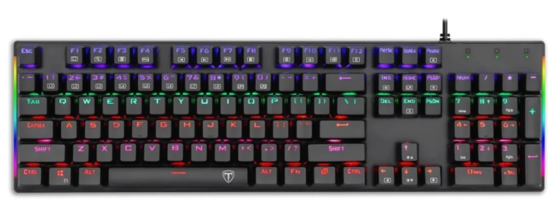 TECLADO GAMER DAGGER TGK310BG-SP NAXOS RAINBOW CABLEADO RED ESPAÑOL COLOR DEL TECLADO NEGRO