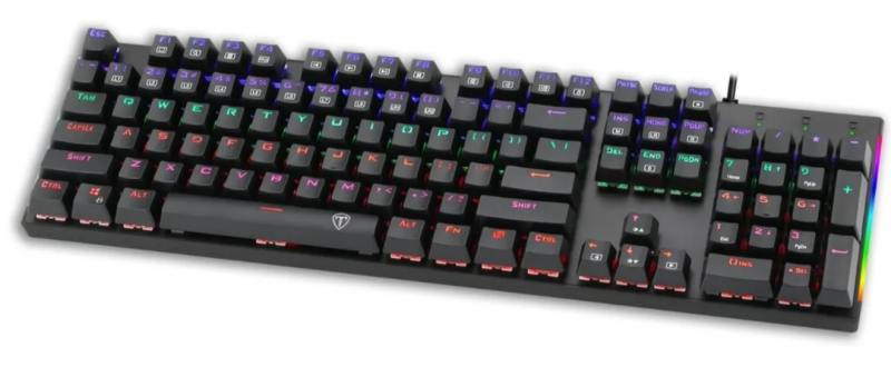 TECLADO GAMER DAGGER TGK310BG-SP NAXOS RAINBOW CABLEADO RED ESPAÑOL COLOR DEL TECLADO NEGRO