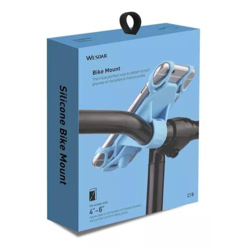 SOPORTE PORTA CELULAR 4-6" P/ MANUBRIO DE BICI MONOPATIN  WESDAR COLORES AZUL / MARRON WD-C18-B