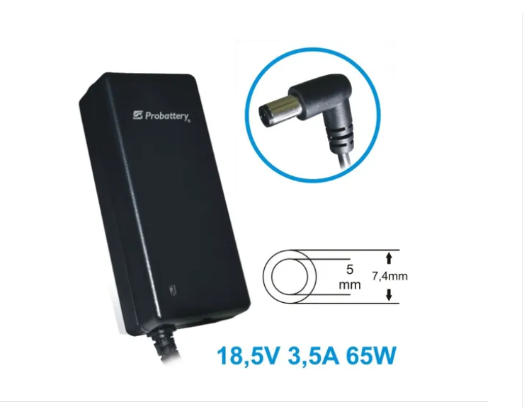 TRAFO NB HP 65W 18.5V 3.5A MC-1853500K2-K PIN GRUESO 7,4MMX5MM PROBATTERY SIN CABLE