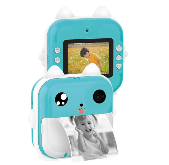 CAMARA DE FOTOS DIGITAL INSTANTANEA- INCLUYE 3 ROLLITOS PAPEL TERMICO NM-KIDCAM-B - SOPORTA MICROSD HASTA 32GB