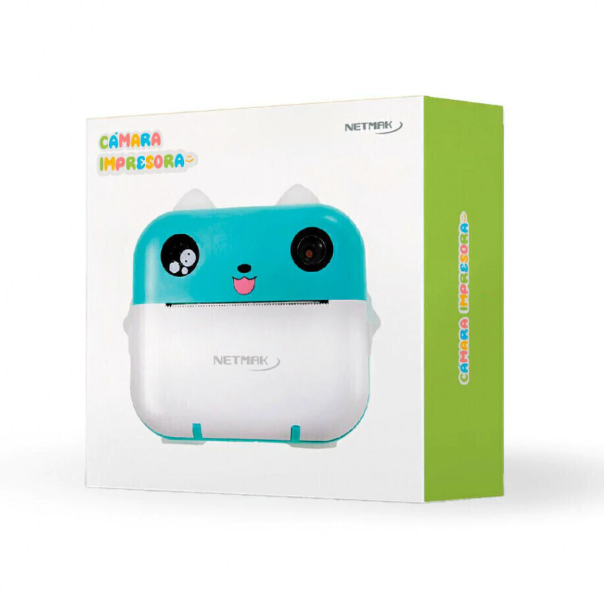 CAMARA DE FOTOS DIGITAL INSTANTANEA- INCLUYE 3 ROLLITOS PAPEL TERMICO NM-KIDCAM-B - SOPORTA MICROSD HASTA 32GB