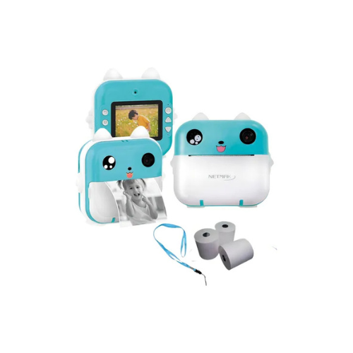 CAMARA DE FOTOS DIGITAL INSTANTANEA- INCLUYE 3 ROLLITOS PAPEL TERMICO NM-KIDCAM-B - SOPORTA MICROSD HASTA 32GB