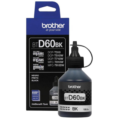 TINTA BROTHER NEGRA BTD60BK 108ML