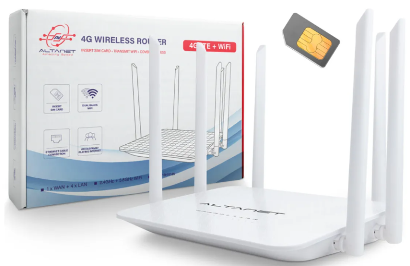 MODEM ROUTER WIFI 4G DUAL BAND 2.4GHZ/ 5.0GHZ ALTANET AT019 6 ANT URBANO RURAL