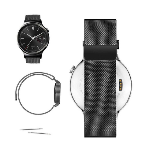 MALLA MILANESE PLATA 22MM NEGRO