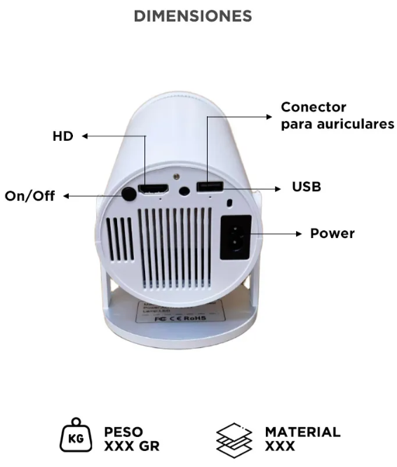 MINI PROYECTOR INALAMBRICO GADNIC FULL HD ANDROID TV - ENFOQUE Y KEYSTONE AUTOMATICO PROJ600W