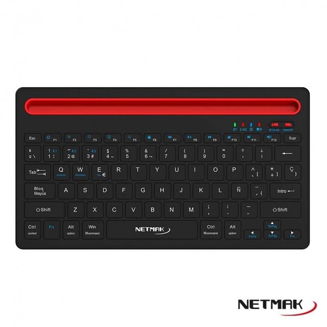 TECLADO BLUETOOTH 5.0+ 2.4GHZ NETMAK NM-KB650 NEGRO