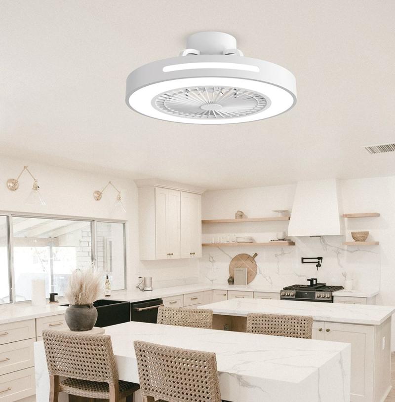 VENTILADOR DE TECHO CON LUMINARIA LED 3 TONOS 35W , MOTOR 55W 6 VELOCIDADES , CONTROL REMOTO VTHBOX20 S/N