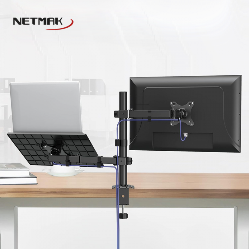SOPORTE MONITOR Y NOTEBOOK CON  BRAZO ARTICULADO NETMAK NM-ST26