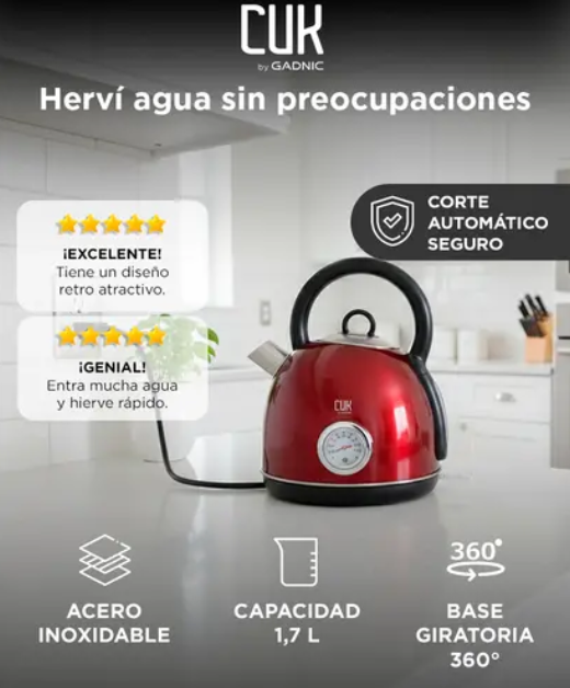 PAVA ELECTRICA PAVELE15 1.7LT ROJA GADNIC CUK
