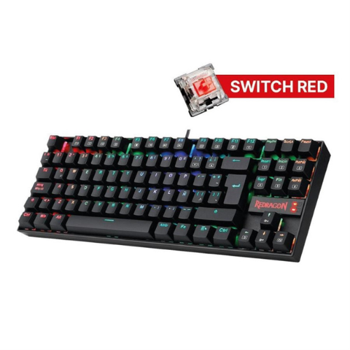 TECLADO USB GAMER REDRAGON K552 KUMARA  ES NEGRO RED SWITCHES K552-KR-SP