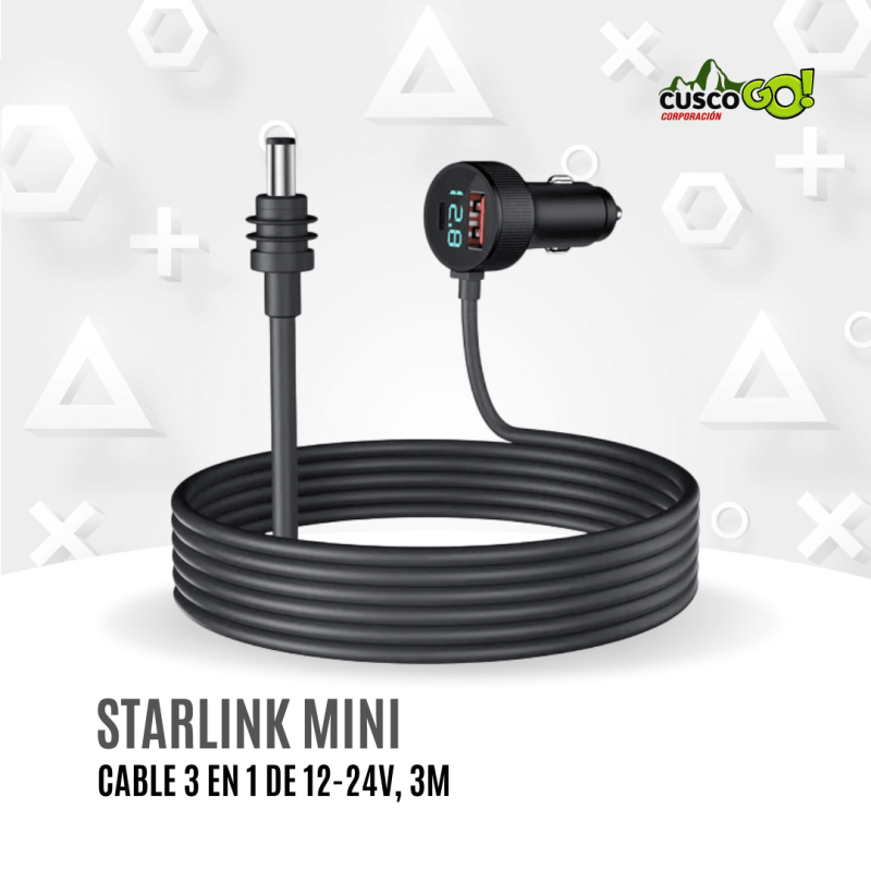 CABLE DE ALIMENTACION DE 3M C A DC PARA STARLINK MINI\MINI X
