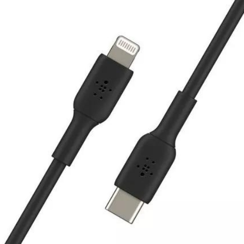 CABLE  TIPO C A IPHONE LIGHTNING BELKIN BOOST CHARGE 1 METRO MFI NEGRO