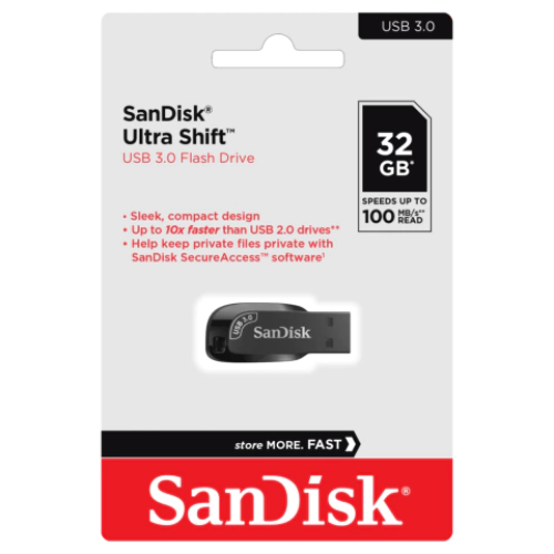 PEN DRIVE 32GB 3.0 SANDISK FLASH ULTRA SHIFT