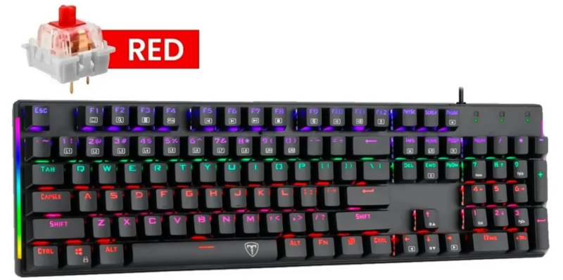TECLADO GAMER DAGGER TGK310 NAXOS CABLEADO RED ESPAÑOL COLOR DEL TECLADO NEGRO